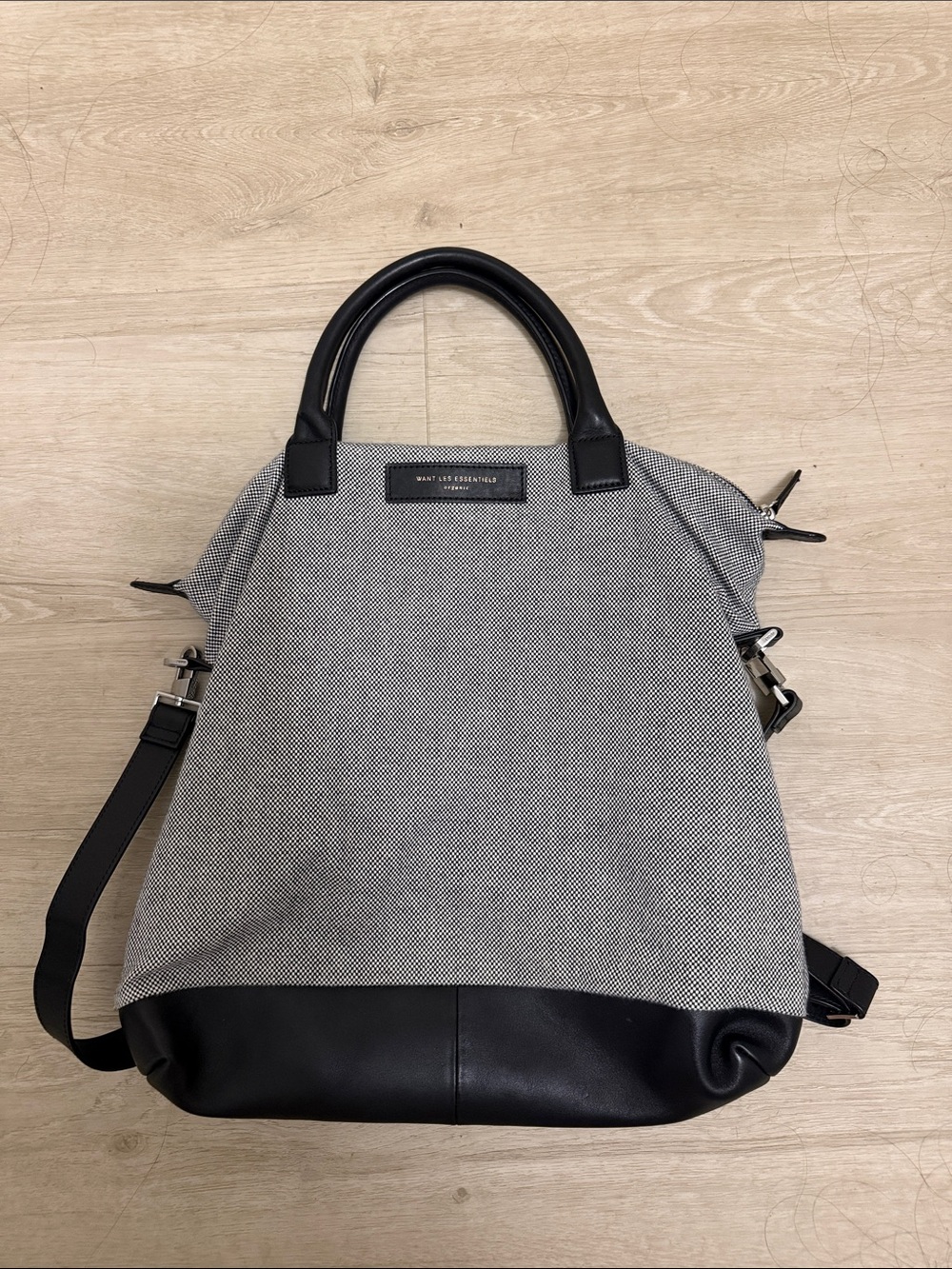 WANT LES ESSENTIELS canvas and leather tote